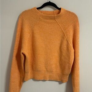 Free People Too Good Women’s Size Small in Orange Zest Pull Over Cropped Sweater